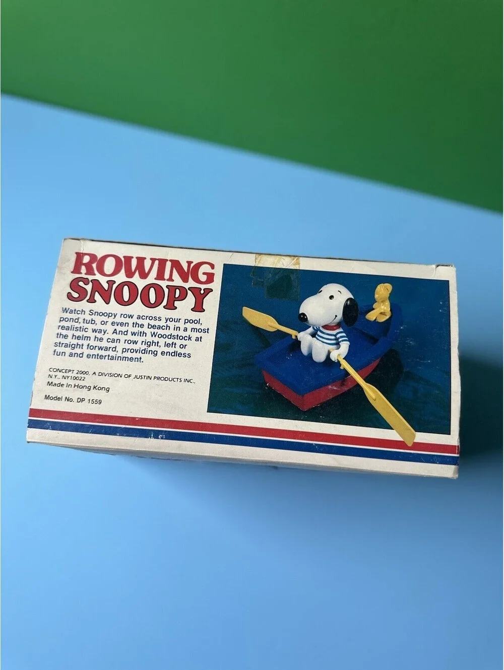 Vintage 1972 Rowing Snoopy Water Boat New In Box